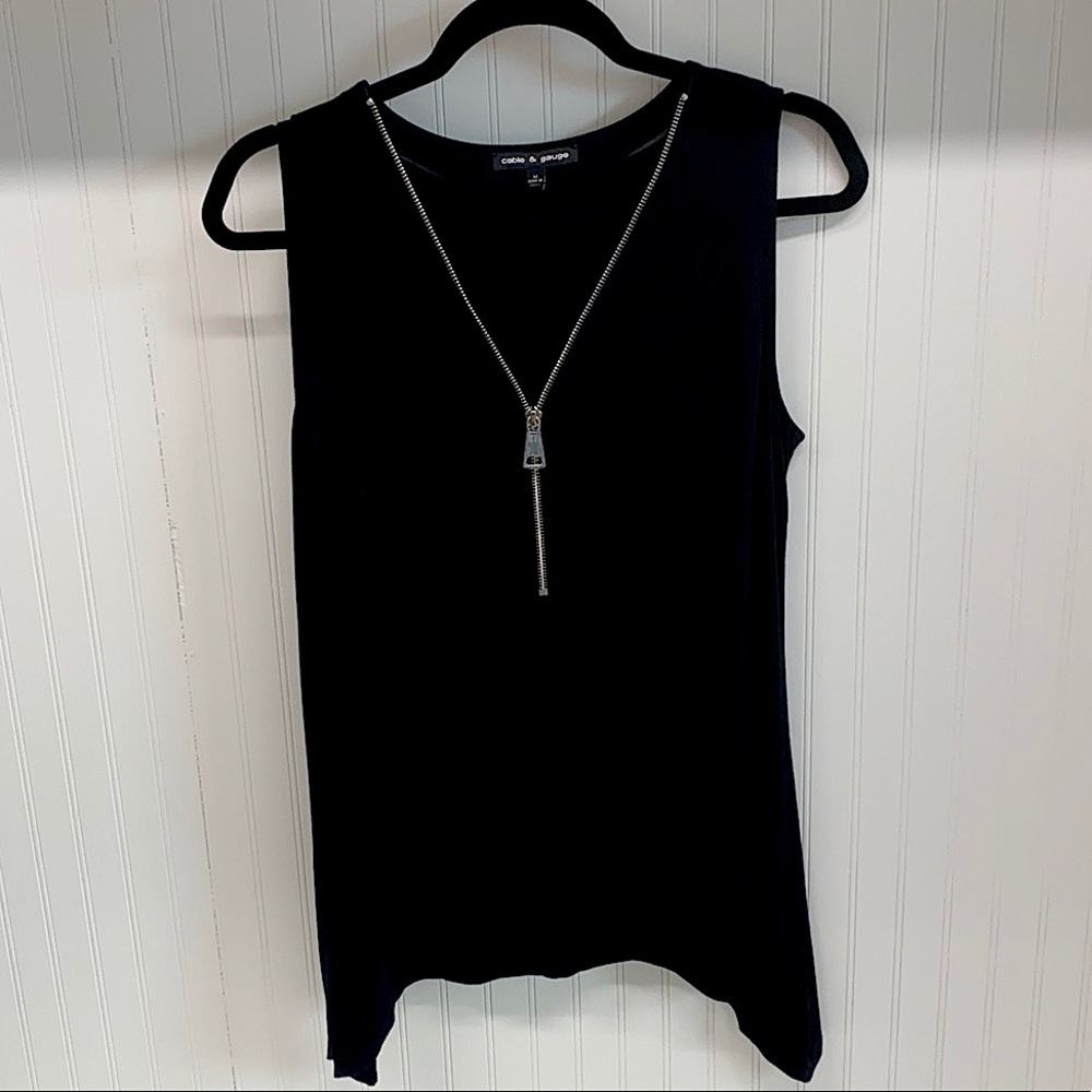 Cable & Gauge Black Tank Top